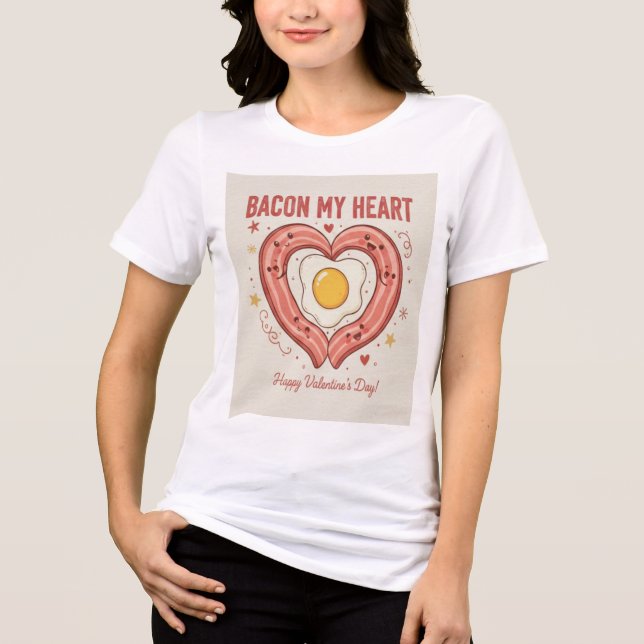 A camiseta definitiva "Bacon My Heart" (Frente)