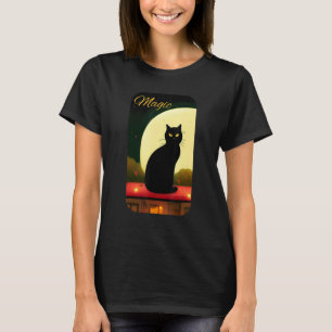 A camiseta do Gato Preto Mágico na Lua, Estética C