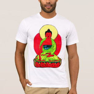 A camiseta dos homens brancos de Buddha