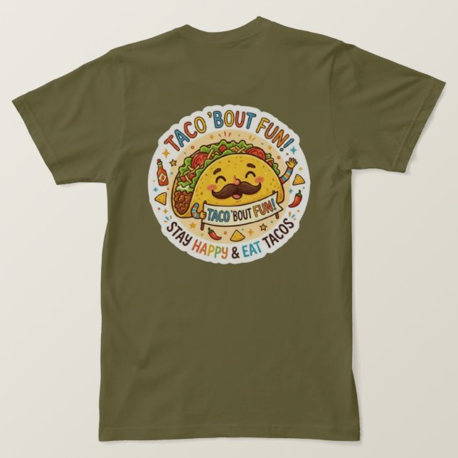 A Camiseta Gráfica Excêntrica "Nacho Average Taco" (Verso do Design)
