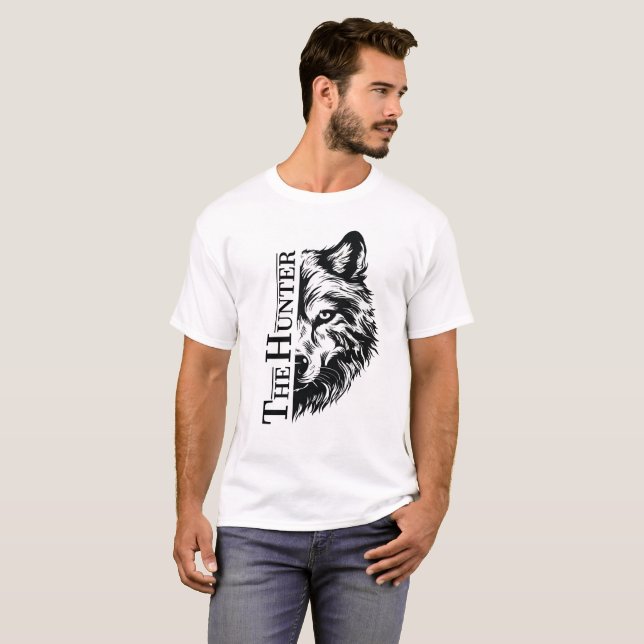 A Camiseta Gráfica The Hunter Wolf - Vida Selvagem (Frente Completa)