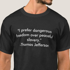 A camiseta Jefferson cita a liberdade
