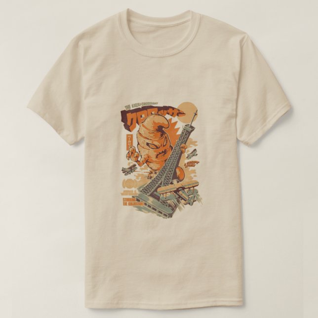 A camiseta Kaiju Croissant Effel Paris (Frente do Design)