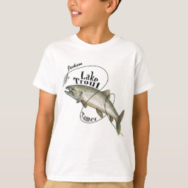A camiseta personalizável do Lake Trout Tamer Boy.