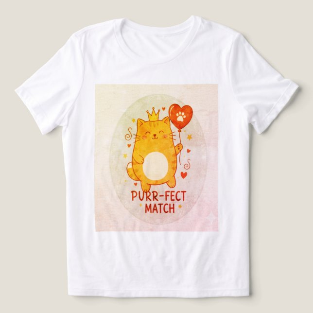 A Camiseta Tri-Blend Royal "Purr-fect Match" (Design frontal)