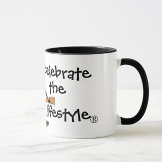 A caneca da guitarra comemora o estilo de vida