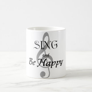 A caneca da música "canta e esteja feliz "