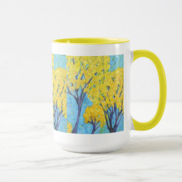 A caneca das árvores amarelas