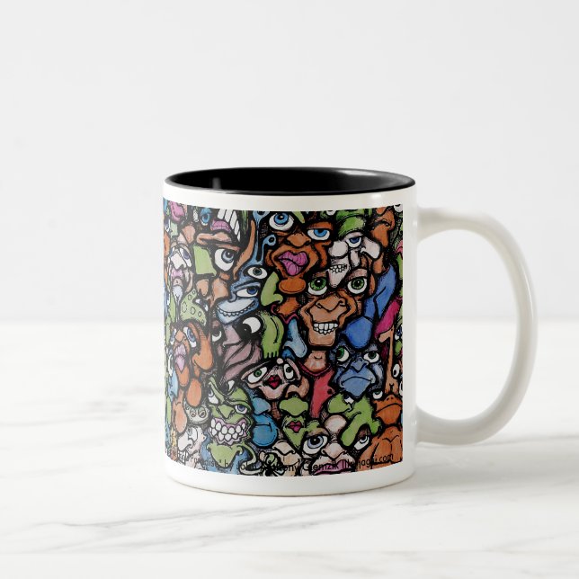 A caneca de café "azul engana o paraíso " (Direita)