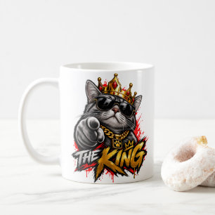 A Caneca de Café com Duas Faces do Gato Rei Cool c