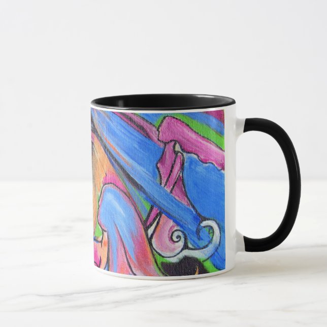 A caneca de café cor-de-rosa da campainha de (Direita)