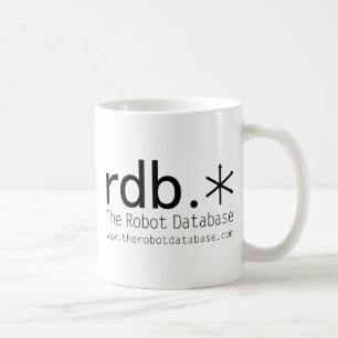 A caneca de café da base de dados do robô