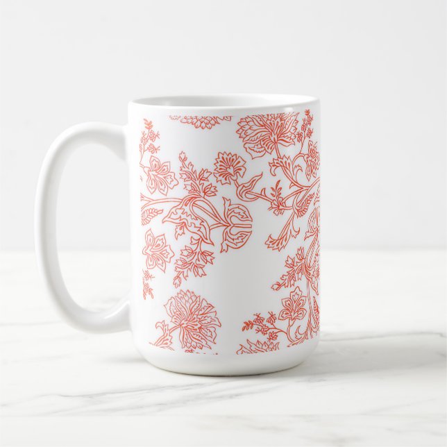 A Caneca de Café Floral Clássica Toile (Esquerda)