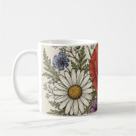 A Caneca de Café Groovy Vintage Wilflower