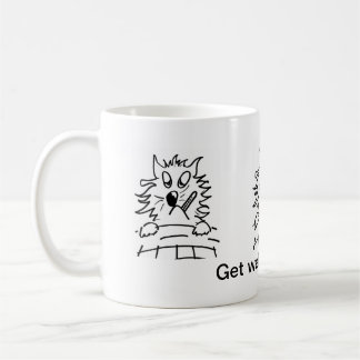 a caneca de café mal-humorada engraçada do gato