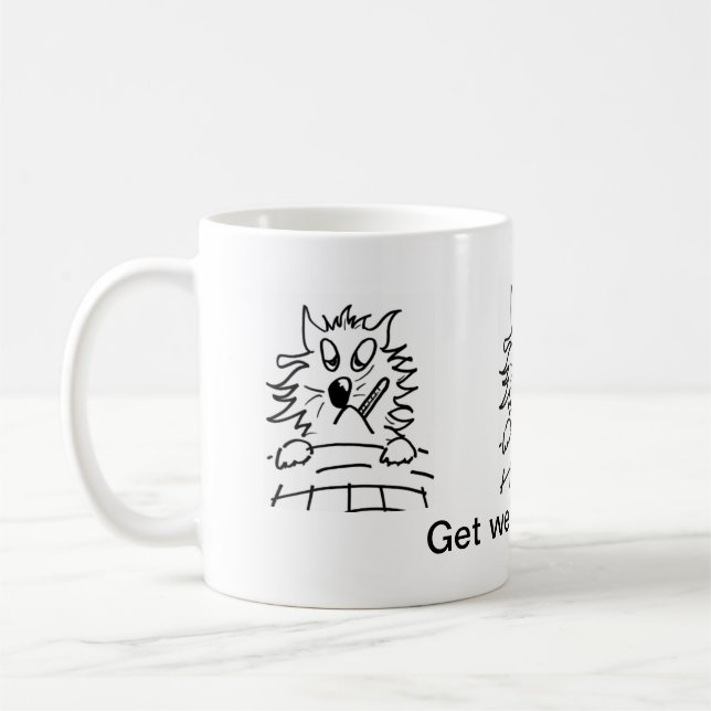 a caneca de café mal-humorada engraçada do gato (Esquerda)