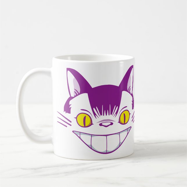A caneca de Cheshire Catbus (Esquerda)