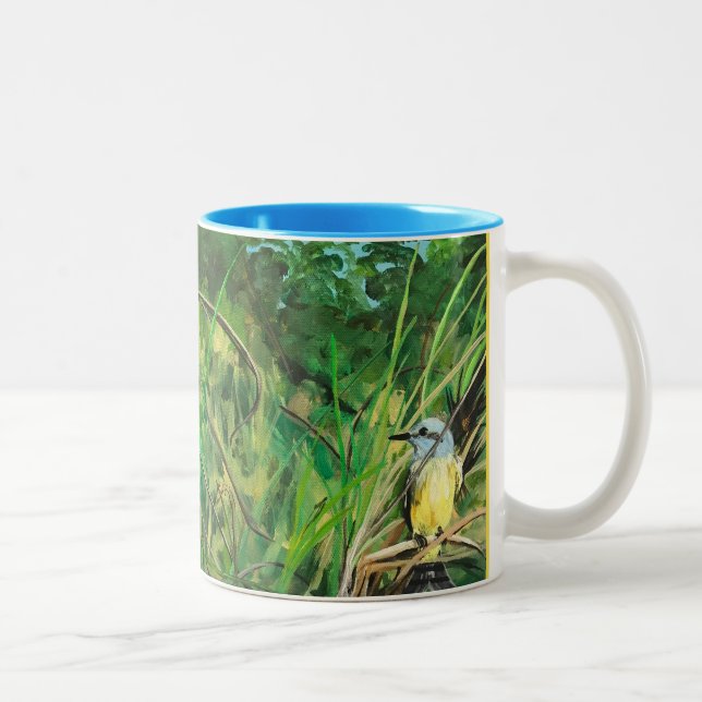 A caneca de dois tons "respira e libera-se " (Direita)