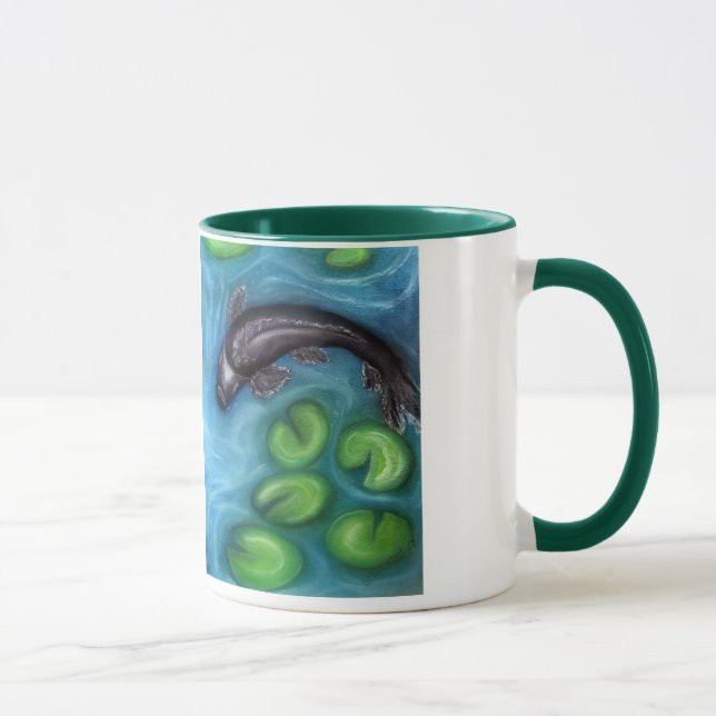 A caneca de Koi verde e preto (Direita)