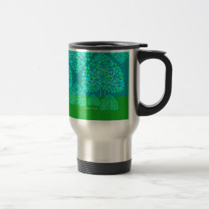 A caneca de viagem (azul & verde) dos namorados da