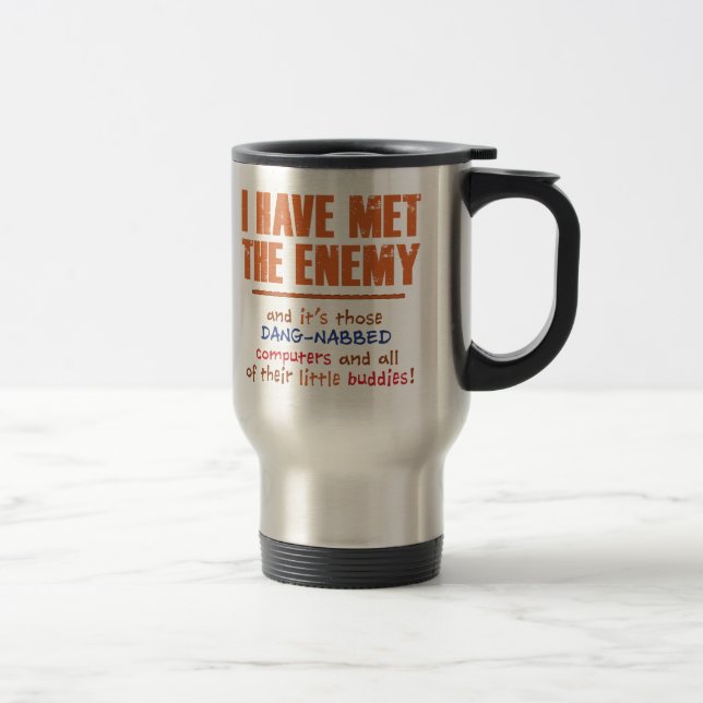 A caneca de viagem de aço inoxidável inimiga (Direita)