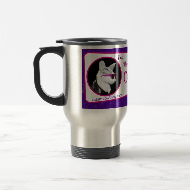 A caneca de viagem do blogue do Meow do gato (Esquerda)