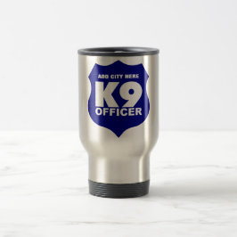 A caneca de viagem do oficial K9 no azul, ADICIONA