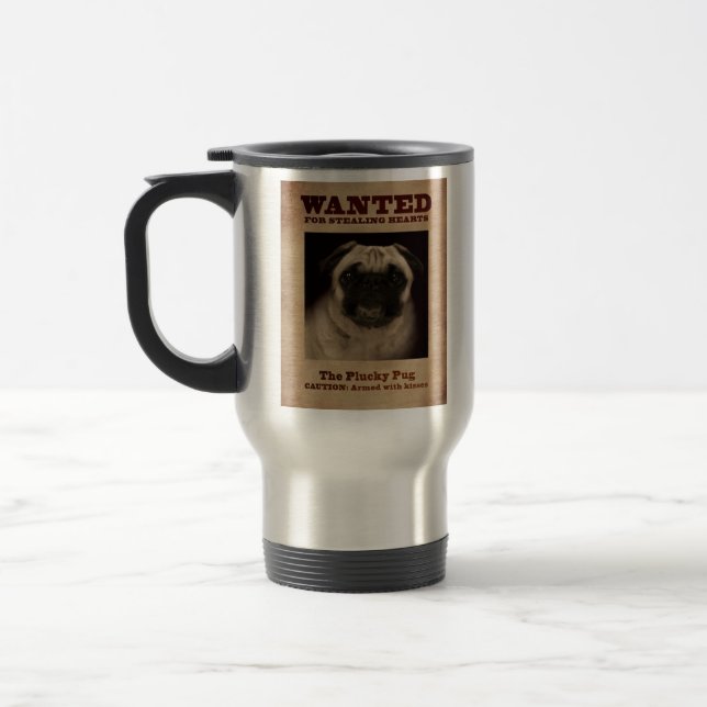 A caneca de viagem valente do Pug (Esquerda)
