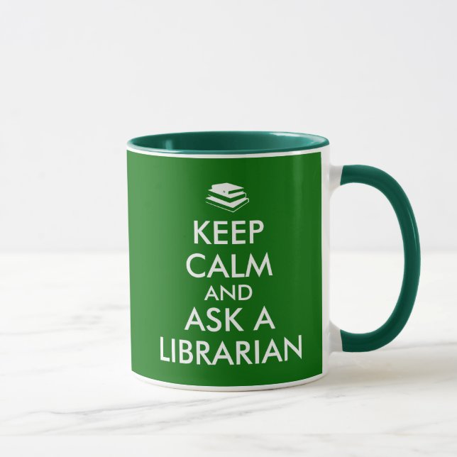 A caneca do bibliotecário mantem a calma para (Direita)