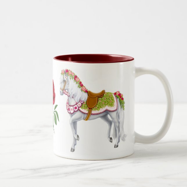 A caneca do cavalo do rosa (Direita)