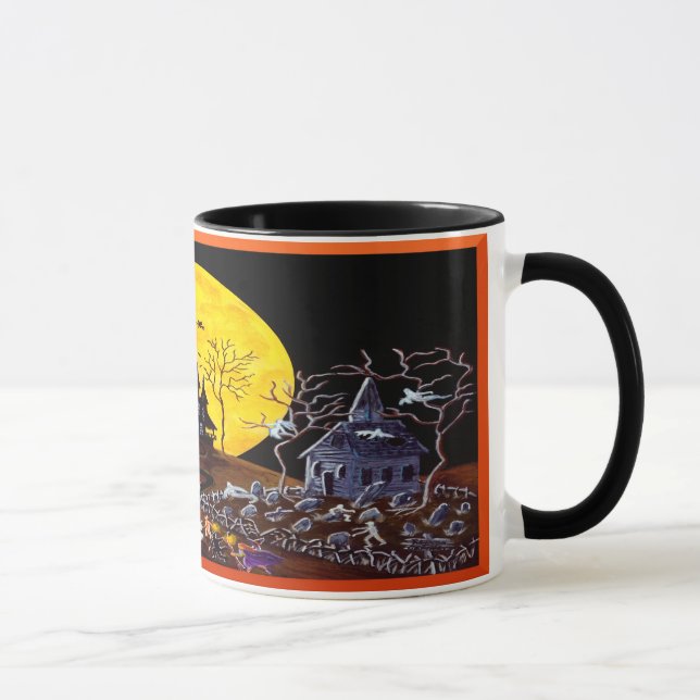 A caneca do Dia das Bruxas "mantem-se funcionar " (Direita)