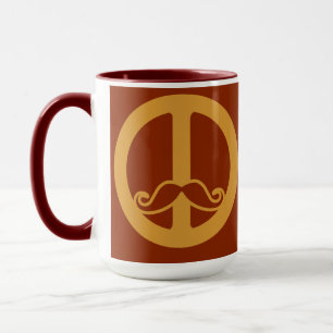 A caneca do Peace Stache - escolha o estilo