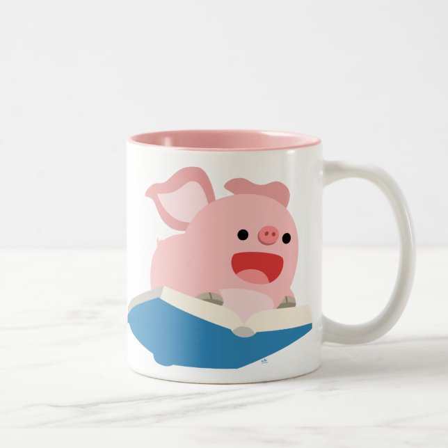 A caneca do porco do livro e dos desenhos animados (Direita)