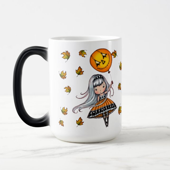 A Caneca Mágica Fofa do Balão de Halloween (Esquerda)