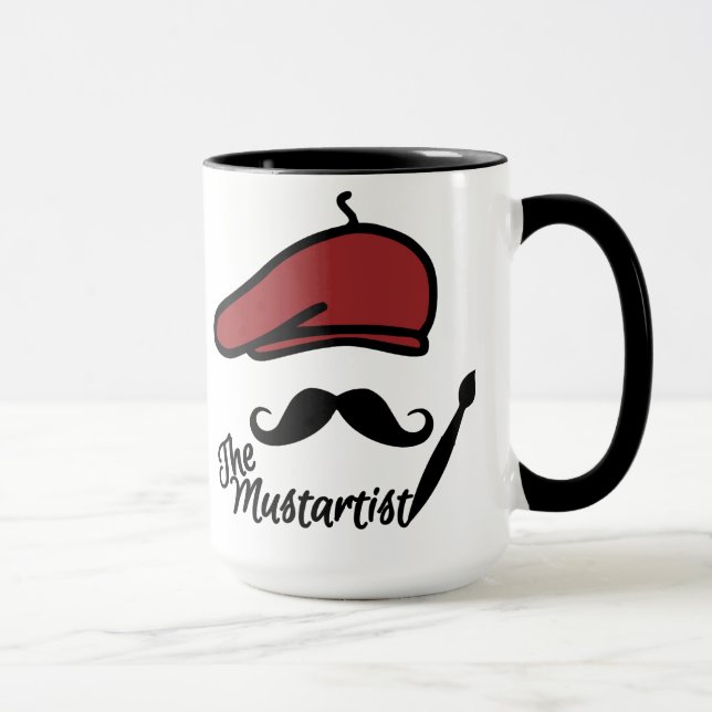 A caneca Mustartist - escolha estilo e cor (Direita)