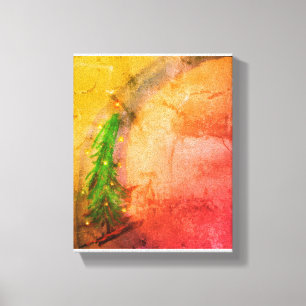 A canvas de Árvore de Natal Mágica brilha em casa