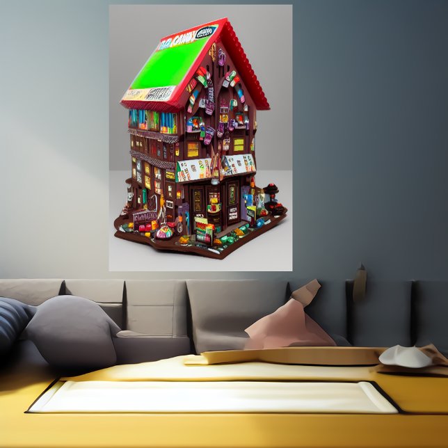 A casa de chocolate | AI Art Poster (Criador carregado)