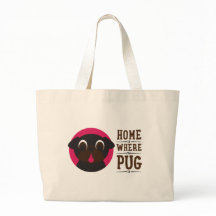 A casa é o lugar onde o Pug é o bolsa preto do Pug