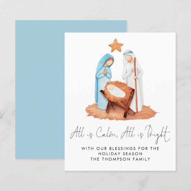 A Cena De Natividade De Orçamento Tudo É Cartão De (Frente/Verso)