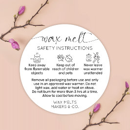 A cera derrete a etiqueta de aviso Script preto mo