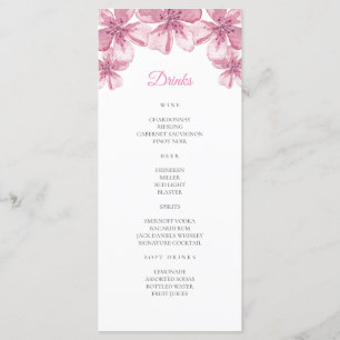A cereja rosa floresce. Menu do Bar de casamento F