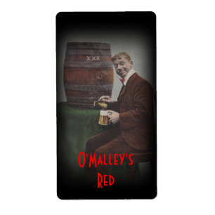 A cerveja pilsen vermelha de O'Malley da etiqueta