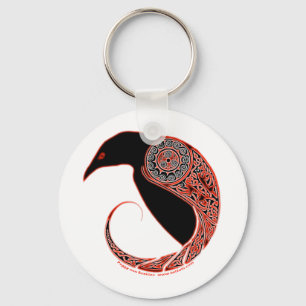 A Chaveiro de Morrigan Celtic Raven, Branca