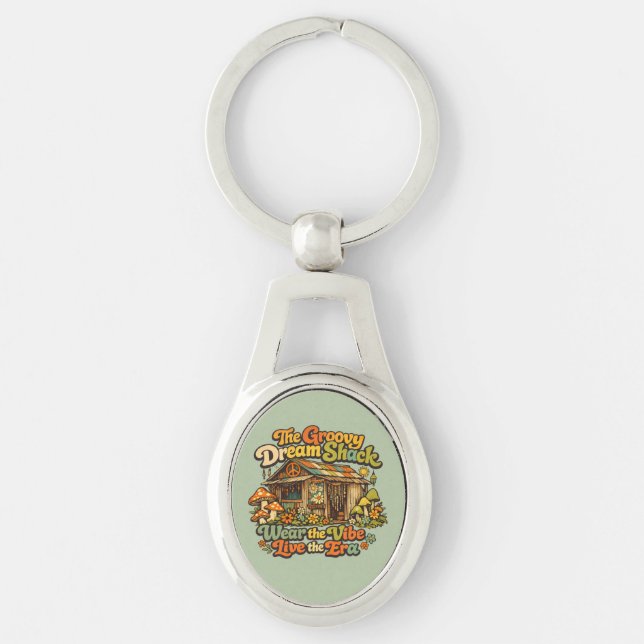 A Chaveiro Oval Torcida da Groovy Dream Shack (Frente)