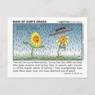 A chuva do cartão postal de Deus