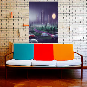 A cidade à noite AI Art Poster