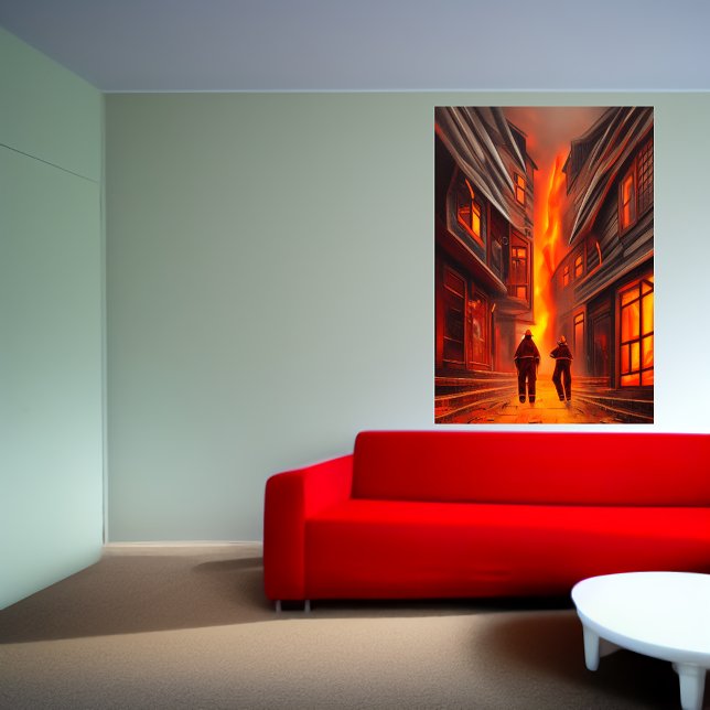 A cidade está queimando | AI Art Poster (Criador carregado)