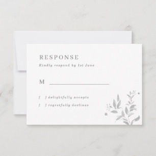 A Cinza Simples Deixa A Placa RSVP De Casamento