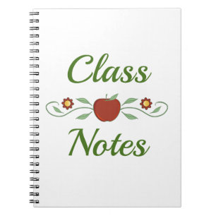 A classe nota o caderno espiral da escola