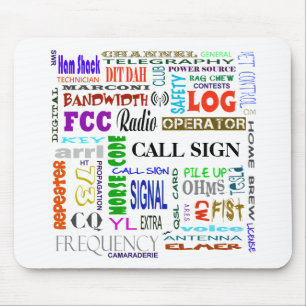 A colagem Mousepad da palavra do radioamador